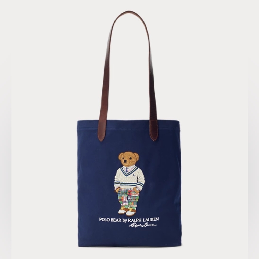 NWT Polo Ralph Lauren - Polo Bear Twill Shopper Tote - Navy